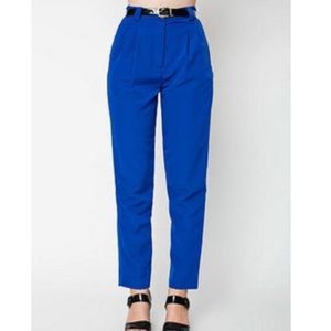 American Apparel micro poly blue high waisted pant